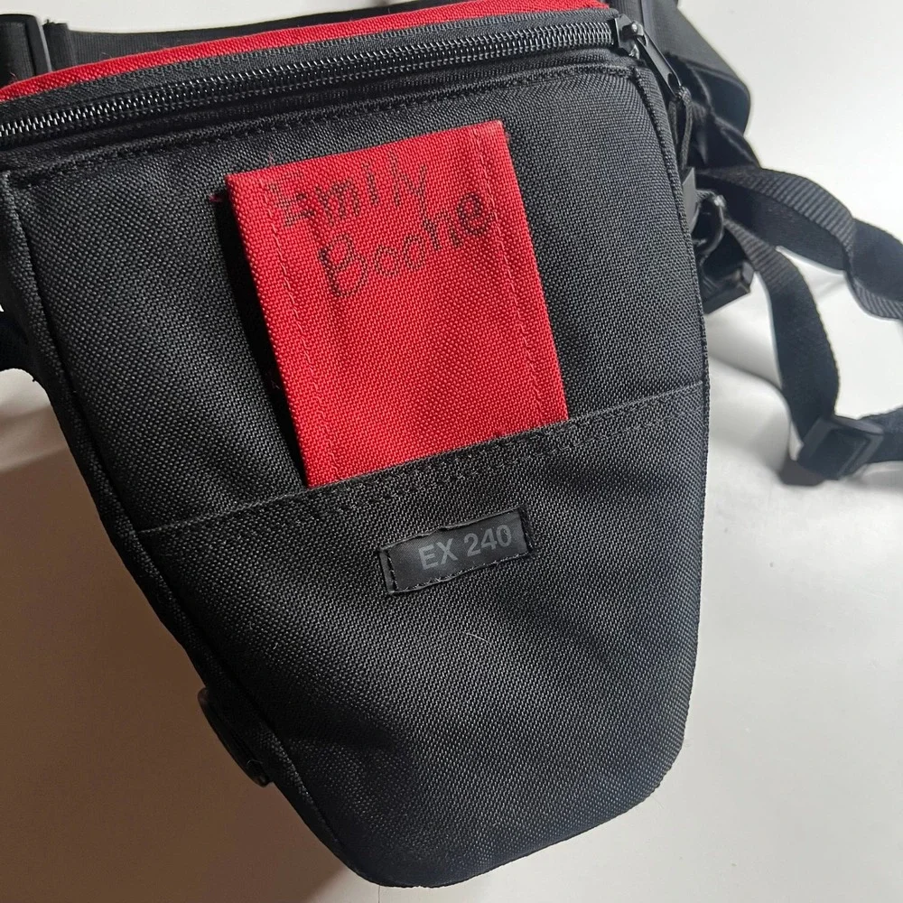 Lowepro EX 240 Camera Bag Red Black Digital SLR Holster Case Shoulder Strap